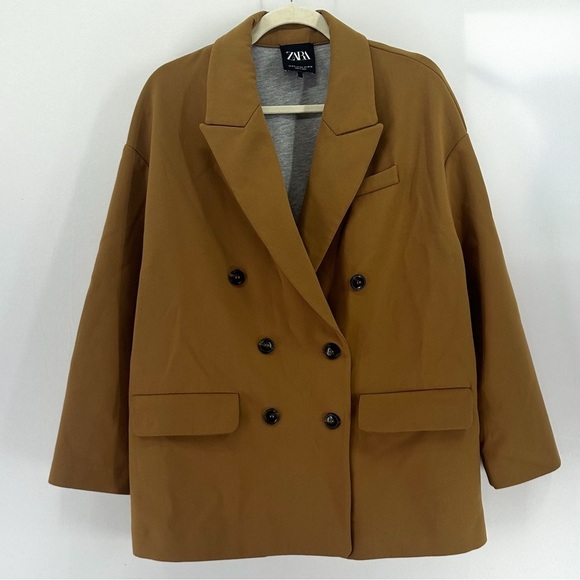 Zara Jackets & Blazers - Zara Camel Tan Double Breasted Oversized Blazer Coat Small/Medium